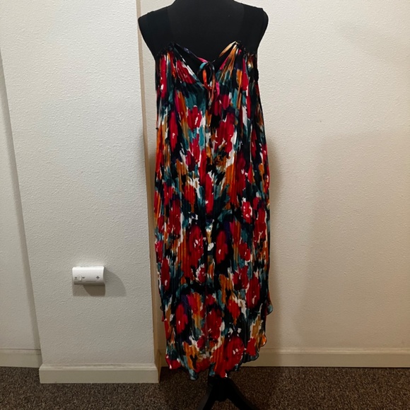 Allen B Accordian style asymmetrical sheer high low dress. - Picture 10 of 13